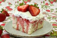 Luscious Strawberry Poke Cake